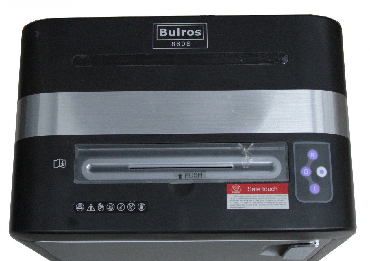 Шредер Bulros 860S, 4 мм, чёрный/серебро дверь, контур