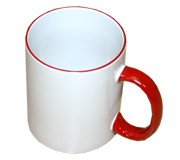 Кружка для сублимации белая с красной ручкой и ободком (36 шт.) - 4699.2 руб.