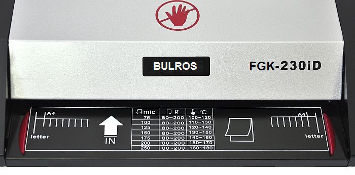 Пакетный ламинатор Bulros FGK-230iD, формат А4